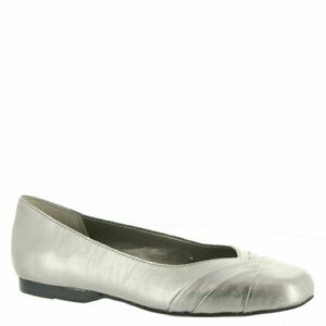 Array Crystal Slip-On Leather Metallic/Pewter Loafers Shoes Size 6